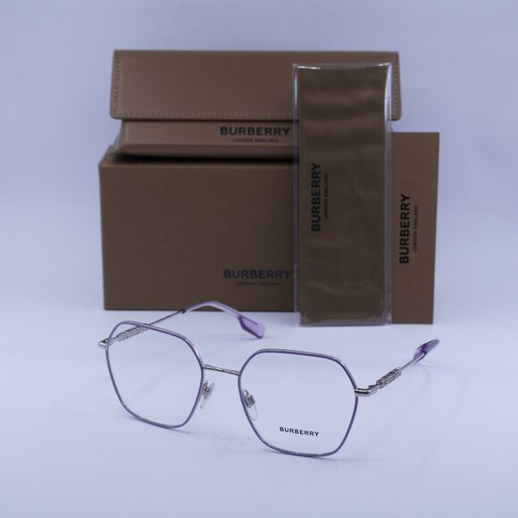 Burberry BE1381 1345 Geometric Eyeglasses 54mm – Lilac/Silver - Picture 1 of 10